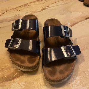Birkenstock Patent Leather Navy Blue